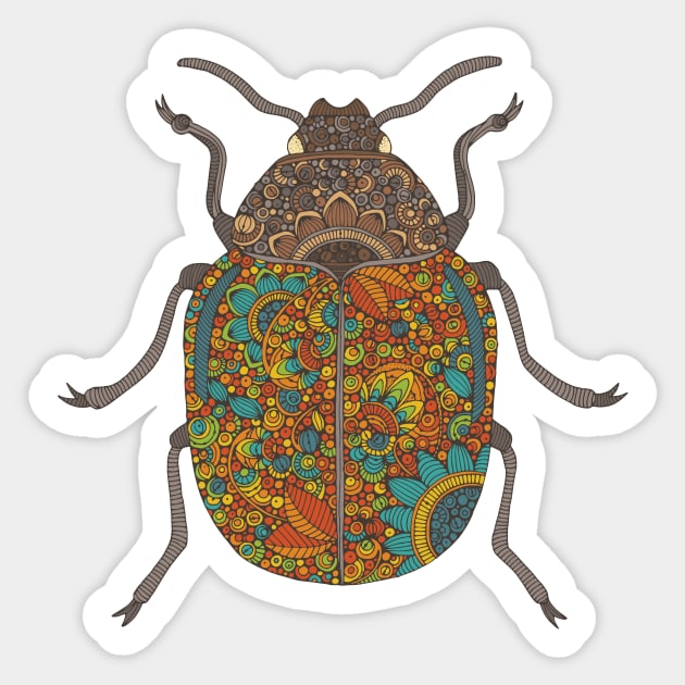 Colorful beetle Sticker by Valentina Harper